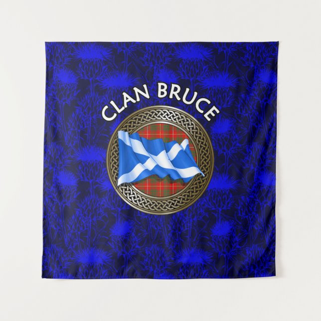 Tapete De Parede Clan Bruce Tartan Knot & Flag (Frente)