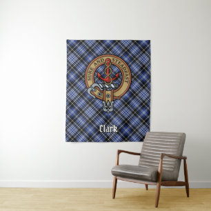 Tapete De Parede Clan Clark Crest sobre Tartan