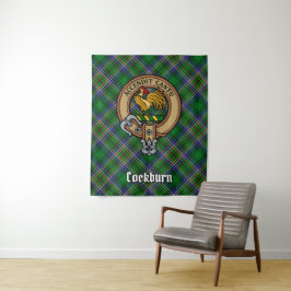 Tapete De Parede Clan Cockburn Crest sobre Tartan