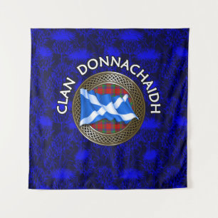 Tapete De Parede Clan Donnachaidh   Robertson Tartan Knot & Flag