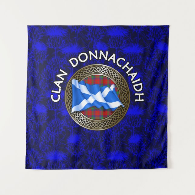 Tapete De Parede Clan Donnachaidh | Robertson Tartan Knot & Flag (Frente)