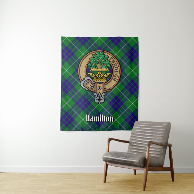 Tapete De Parede Clan Hamilton Crest sobre caçar Tartan (In Situ)