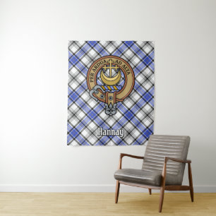 Tapete De Parede Clan Hannay Crest sobre Tartan