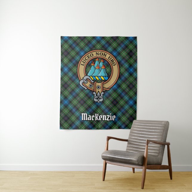 Tapete De Parede Clan MacKenzie Crest sobre Tartan (In Situ)