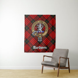 Tapete De Parede Clan MacQueen Crest sobre Tartan