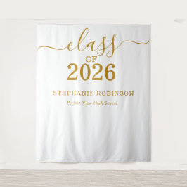 Tapete De Parede Class of 2026 Gold Script Graduation Backdrop Prop