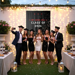 Tapete De Parede Class of 2026 Graduation Photo Booth Backdrop Red 