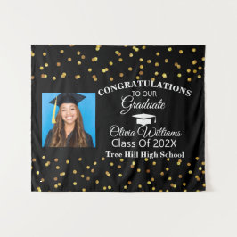 Tapete De Parede Classe de Foto do Formando de Parabéns Dourados 20
