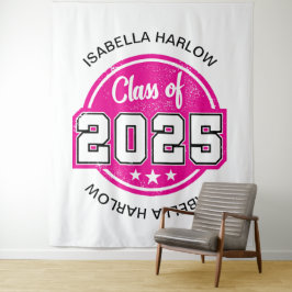 Tapete De Parede Classe de Nome do Formando Rosa 2025