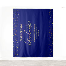 Classe de Ouro Azul 2024 Fundo de Foto Graduado