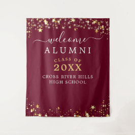 Tapete De Parede Classe Reunion Bem-vinda Estrelas Douradas Burgund