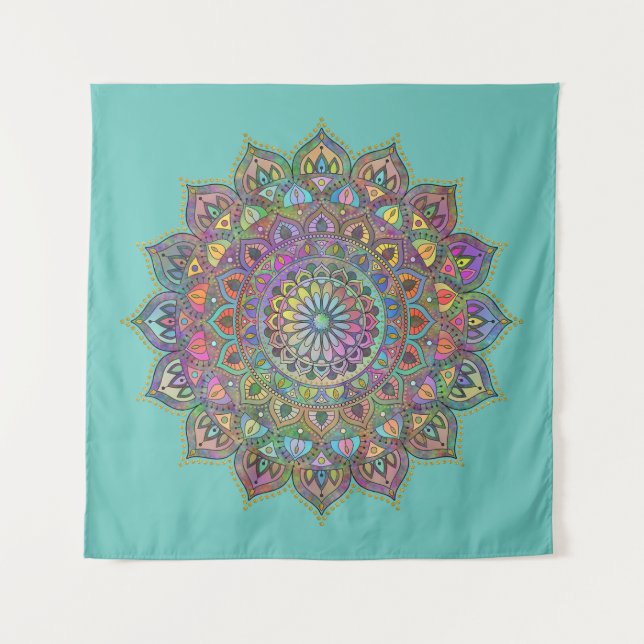 Tapete De Parede Clássico Colorosamente Mandala Índia Estilo 1 (Frente)