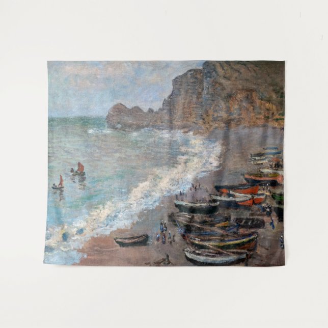 Tapete De Parede Claude Monet - A praia em Etretat (Frente (Horizontal))