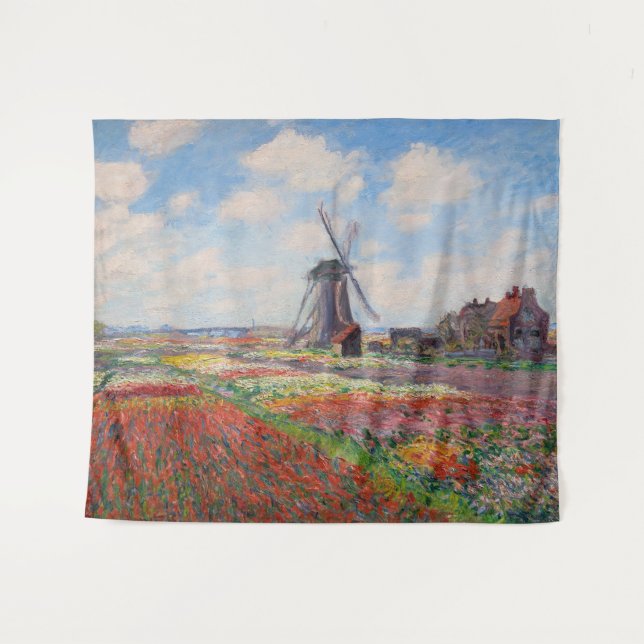 Tapete De Parede Claude Monet - Campo das Tulipas na Holanda (Frente (Horizontal))