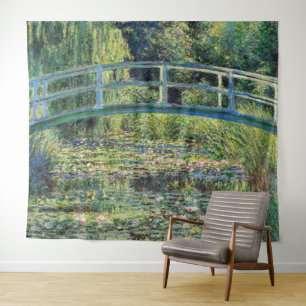 Tapete De Parede Claude Monet - Lago de Nenúfares e Ponte Japonesa