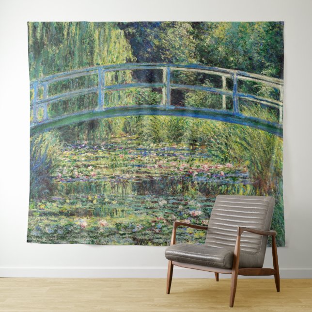 Tapete De Parede Claude Monet - Water Lily Pond & Japanesese Bridge (In Situ (Horizontal))