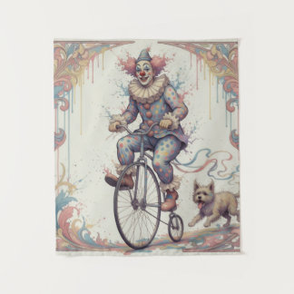 Tapete De Parede Clown on a bike Tapestry