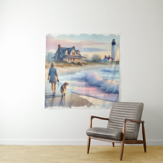 Tapete De Parede Coastal Walk to Lighthouse at Sunset (In Situ)