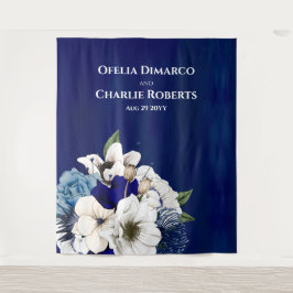 Tapete De Parede Cobalt Dusty Blue Floral Wall Fundo de Fotografia 