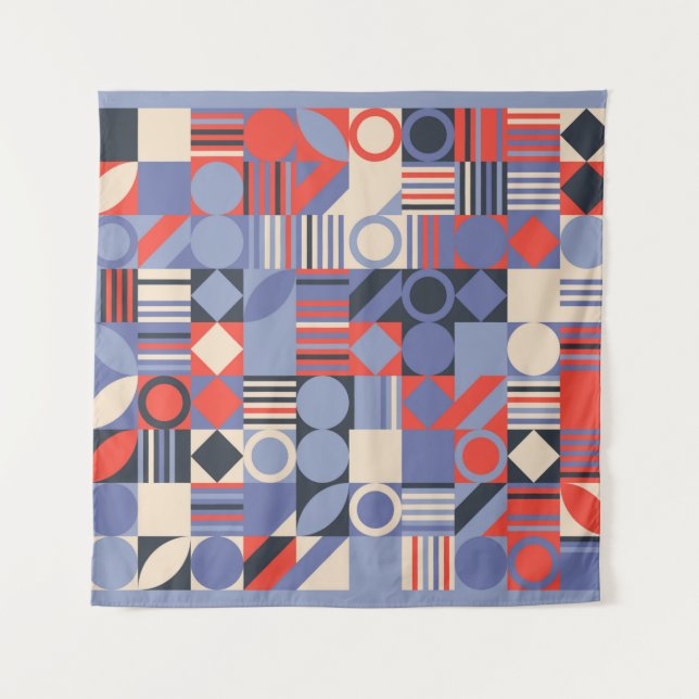 Tapete De Parede Cobrir geométricos definidos. Bauhaus retro design (Frente)