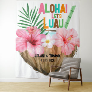 Tapete De Parede Coconut   Aloha Luau Tropical Havaiana