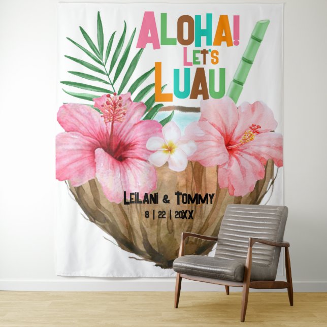 Tapete De Parede Coconut | Aloha Luau Tropical Havaiana (In Situ)