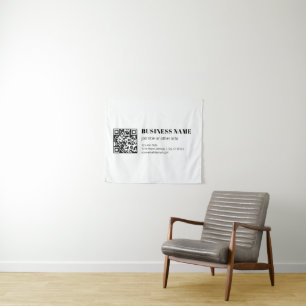 Tapete De Parede Código QR comercial & Texto retrô-moderno editável