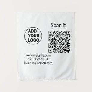 Tapete De Parede Código QR minimalista simples adicionar logotipo n