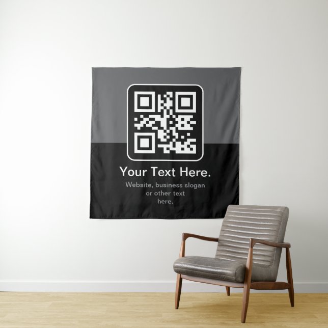 Tapete De Parede Código QR Modern Escaneável | Preto, Cinza e Branc (In Situ)