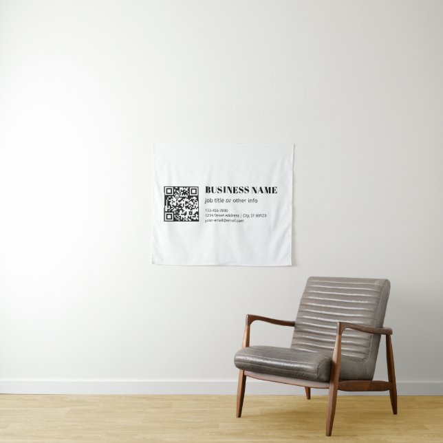 Tapete De Parede Código QR personalizado e texto retrô-moderno edit (In Situ (Horizontal))