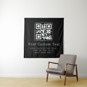 Tapete De Parede Código QR personalizável e modelo de texto editáve
