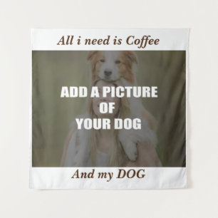Tapete De Parede Coffee and my Dog Throw Pillow