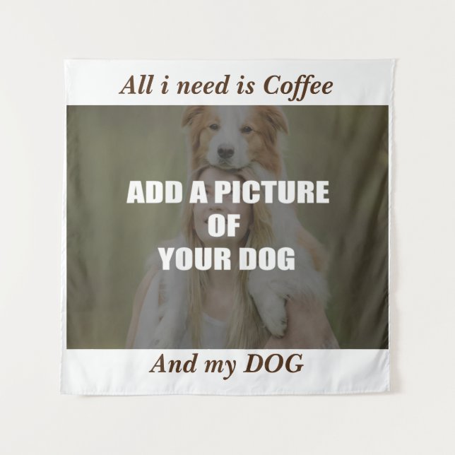 Tapete De Parede Coffee and my Dog Throw Pillow (Frente)