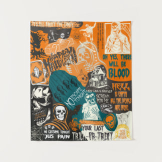 Tapete De Parede Colagem Clássica do Vintage Retro Halloween Fall 9