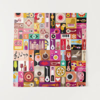 Colagem de arte, ilustração musical da safra. Patc