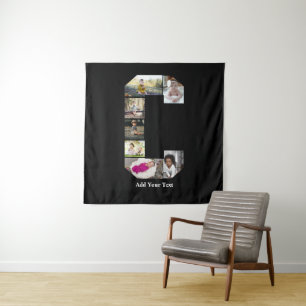 Tapete De Parede Colagem de Fotografias com design Carta C