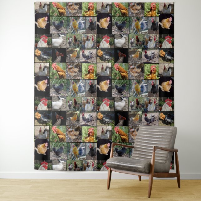 Tapete De Parede Colagem de Fotografias de Galinha, (In Situ)