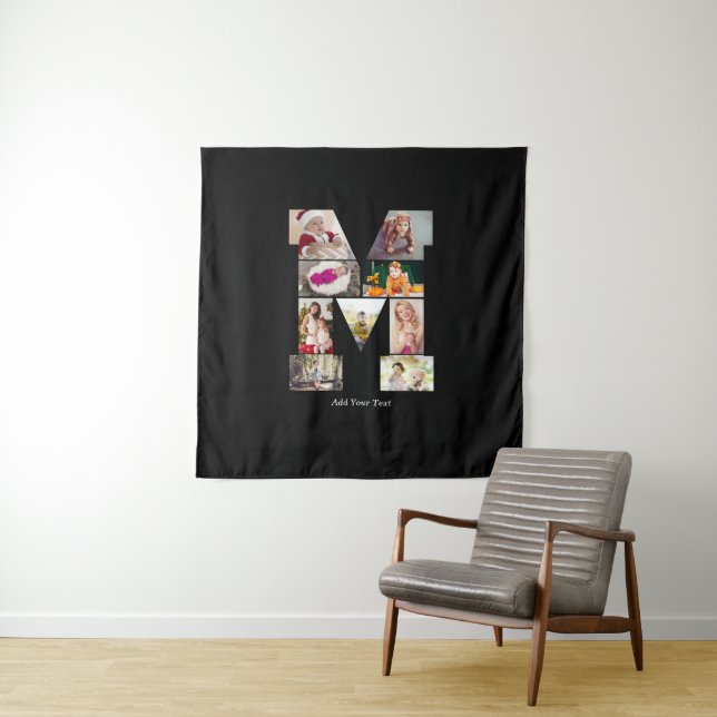 Tapete De Parede Colagem de Fotos com Letra M em Preto e Branco (In Situ)