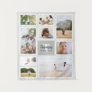 Tapete De Parede Colagem de Fotos da Família Monocromática de Cin