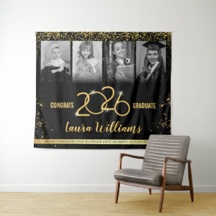 Tapete De Parede Colagem de Fotos de Banner de Graduação Personaliz