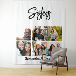 Tapete De Parede Colagem de Fotos do Script 6 de Irmãs Personalizad