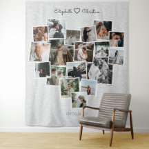 Colagem de Fotos em Forma de Coração Lindo Fundo d