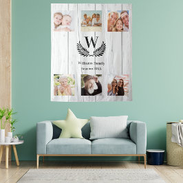 Tapete De Parede Colagem de fotos personalizadas com monograma para