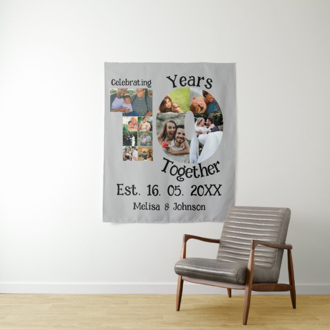 Tapete De Parede Colagem de fotos personalizadas para 10º aniversár (In Situ)