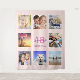 Tapete De Parede Colagem de fotos personalizadas para 18º aniversár