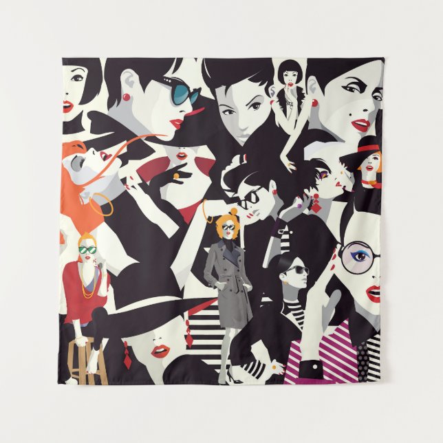 Tapete De Parede Colagem de meninas modestas: pop (Frente)