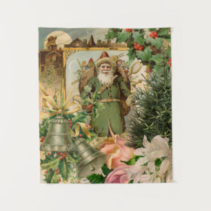 Tapete De Parede Colagem de Natal do Papai Noel Verde do Velho Mund