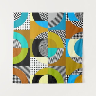 Tapete De Parede Colagem geométrica: círculos, padrão de colheita.