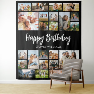 Tapete De Parede Colagem Personalizada de Aniversário com 24 Fotos