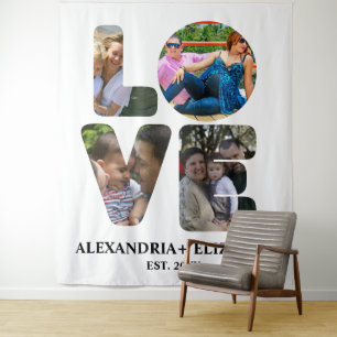 Tapete De Parede Colagem personalizada de fotos de amor moderno 4 p